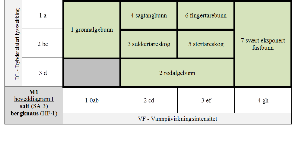 M1 Eufotisk fast saltvannsbunn.