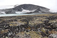Kjelen er en liten botn med aktiv bre. Ved Juvasshytta i Jotunheimen, Lom.
