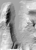 De Geer-morener dannet i et kyst-miljø i Vestrefjorden. Haram kommune i Møre og Romsdal. Kilde: hoydedata.no

