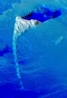 Steinbitryggen og Sopphola på Tromsøflaket nord for Sørøya er et eksempel på en glasitektonisk rygg og grop. Dybdedata fra Mareano/Kartverket.
