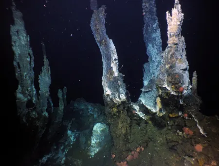en varm havkilde på dypvann i havet